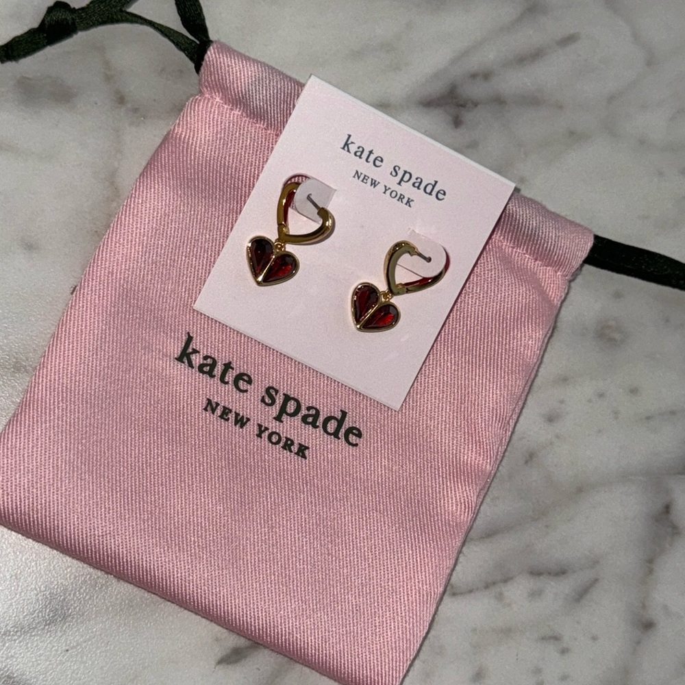 Kate Spade $78 NWT Rock Solid Ruby Red Earrings - NWT & Dustbag